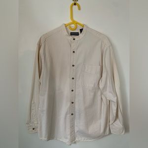 Vintage Lands End button down shirt with a band collar